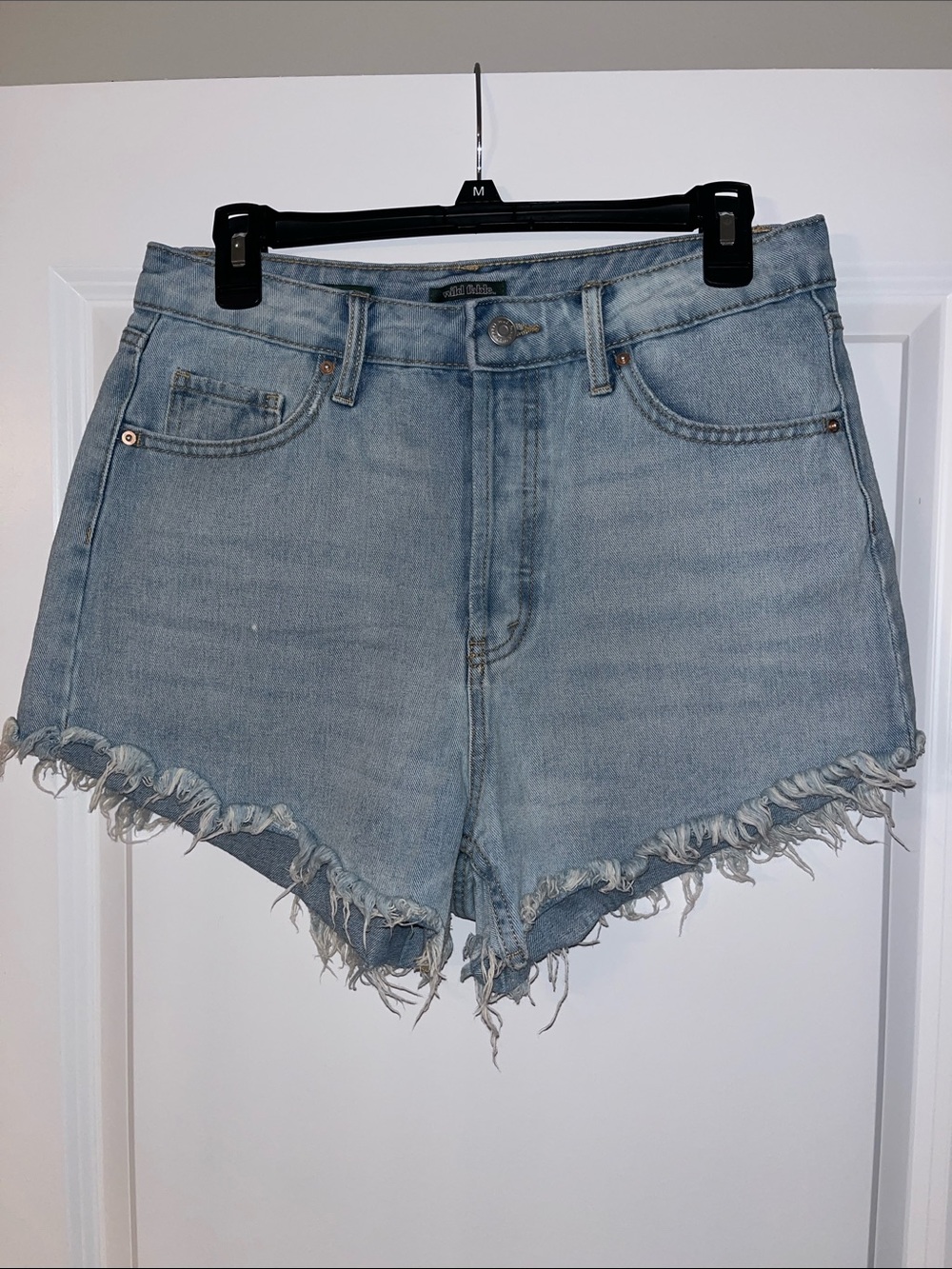 Wild Fable Light Wash Highest Rise Cutoff Denim Shorts (Size 10)